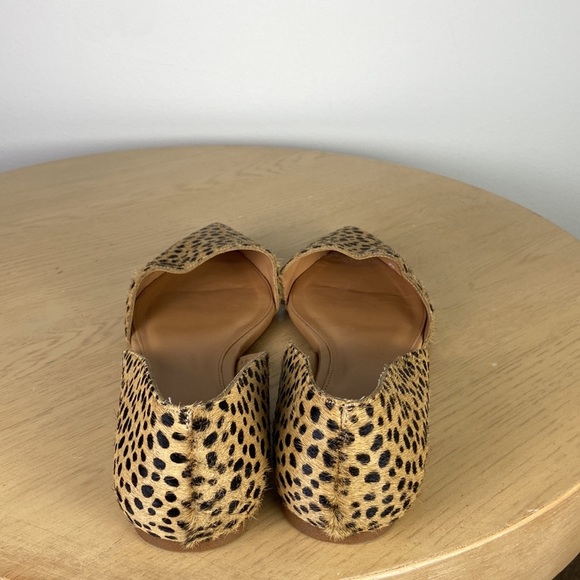 J. Crew Zoe Leopard Print Calf Hair d'Orsay Flats Women's 9.5 Business Casual - Picture 6 of 8